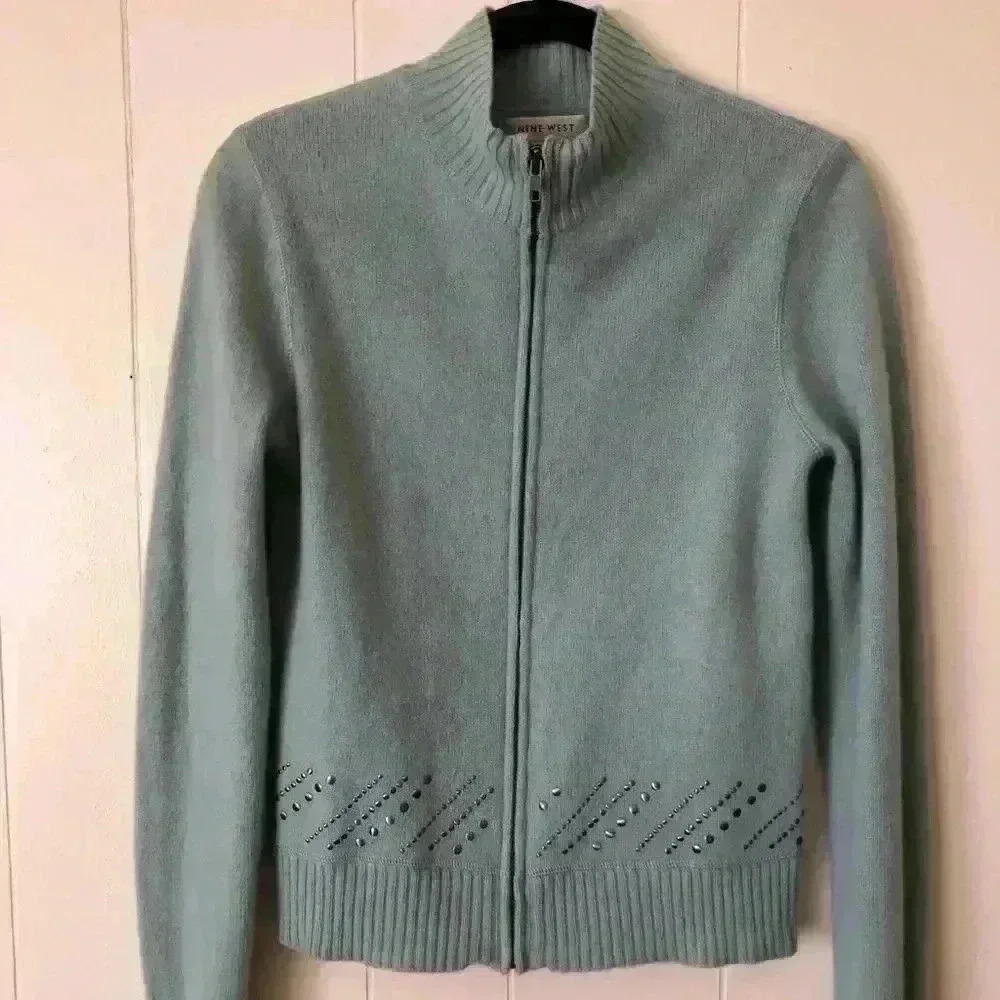 Nine West Lamswool Blue Sweater S - Picture 1 of 6